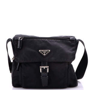 Prada Small Buckle Messenger Bag Tessuto